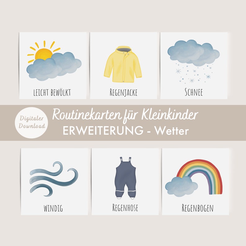 Routine cards toddlers Extension Weather DIGITAL DOWNLOAD image 1