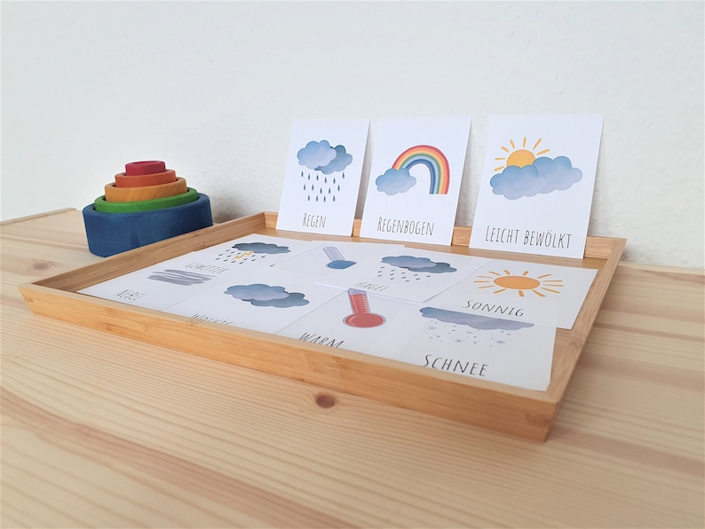 Wetter-Karten Montessori Lernkarten DIGITALER DOWNLOAD Bild 1