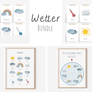 Bundle Wetter | Wetter Poster + Wetter Karten + Wetterrad / Wetteruhr