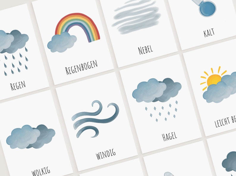 Wetter-Karten Montessori Lernkarten DIGITALER DOWNLOAD Bild 7
