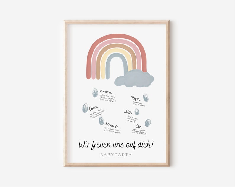 Guessing game & wishes cards baby shower boho rainbow DIGITAL DOWNLOAD image 8