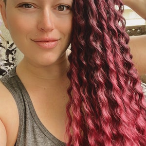 Burgundy Wavy dread extensions | Synthetic dreadlock extensions | wavy DE dreadlocks braid in extensions