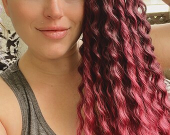 Burgundy Wavy dread extensions | Synthetic dreadlock extensions | wavy DE dreadlocks braid in extensions