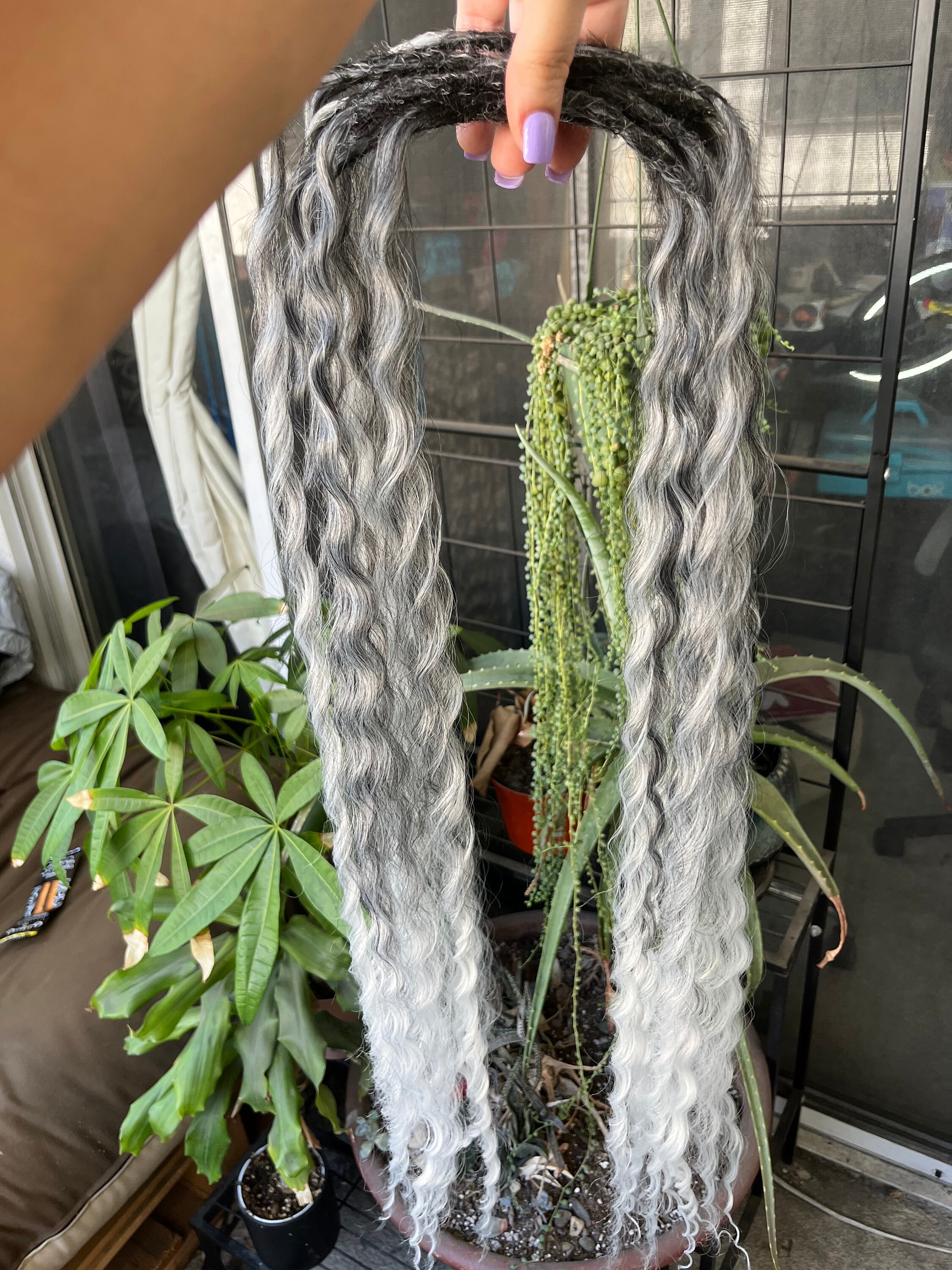 Silver/gray Ombre Wavy Dread Extensions | Synthetic Dreadlock ...