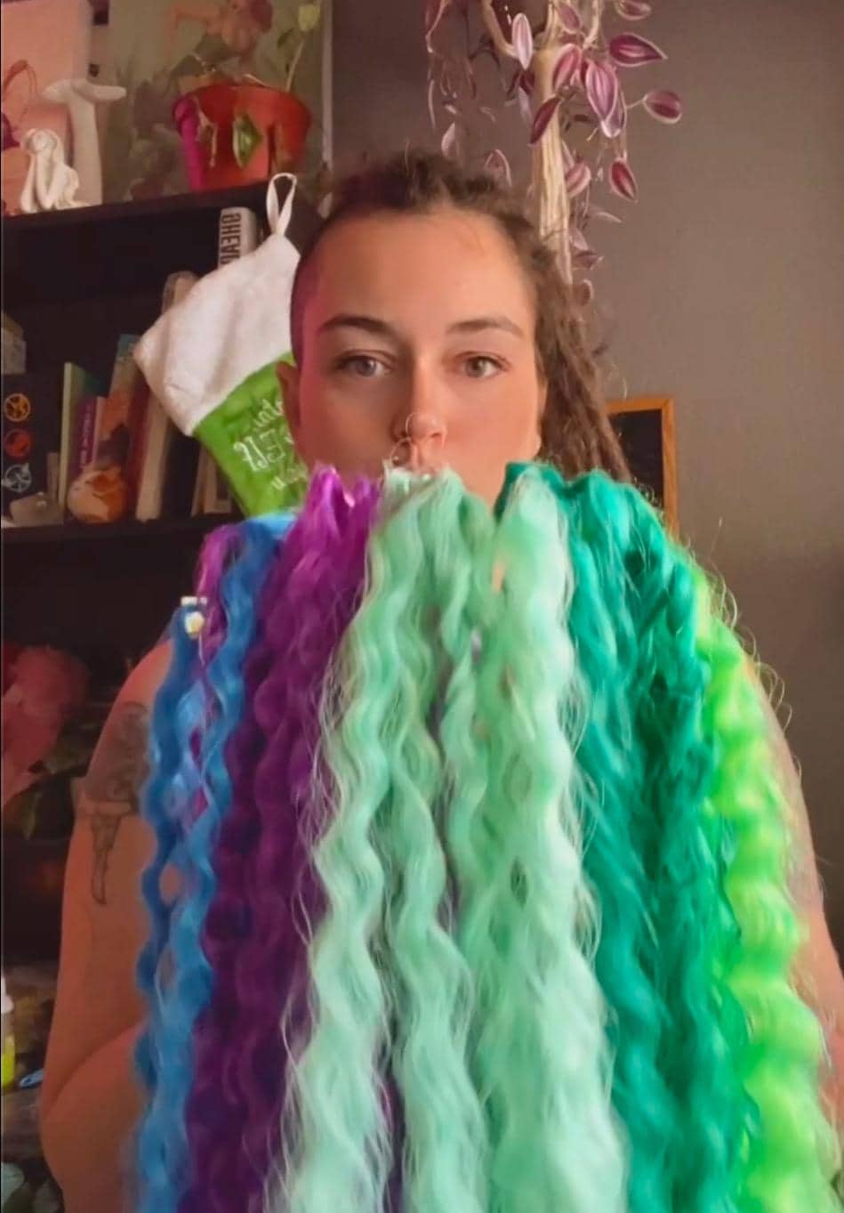 Special colors| Synthetic dreadlock extensions | uncommon colors wavy DE dreadlocks braid in extensions