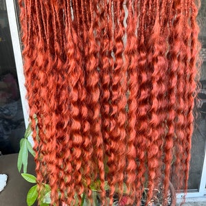 Copper/Red/Ginger Wavy dread extensions | Synthetic dreadlock extensions |  #350 wavy DE dreadlocks braid in extensions