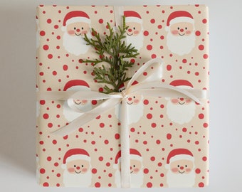 Santa Red Polka Dot Christmas Wrapping Paper - Set of 3