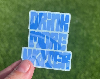 Drink More Water Sticker, Hydration Reminder Decal, Water Bottle Laptop Sticker