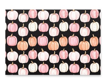 Svart pastellfärgat pumpa-presentpapper, Halloween-presentpapper (set med 3 ark)