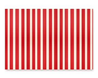 Classic Red White Stripe Christmas Wrapping Paper Sheets (Set of 3)