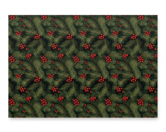 Klassiska julklappspapper med tallgransar – Traditionell omslagspapper