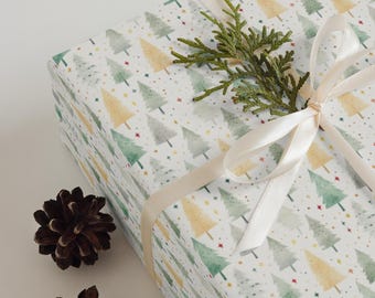 Vellen inpakpapier voor pastelkleurige kerstboom – set van 3 | Cadeauverpakking voor de feestdagen | Feestelijke winterbomen