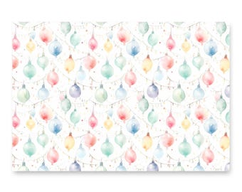 Christmas Lights Wrapping Paper Sheets, Festive Holiday Pattern Gift Wrap Set of 3