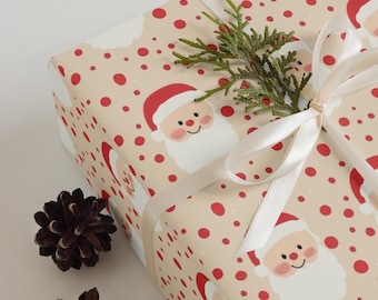Santa Red Polka Dot Christmas Wrapping Paper - Set of 3