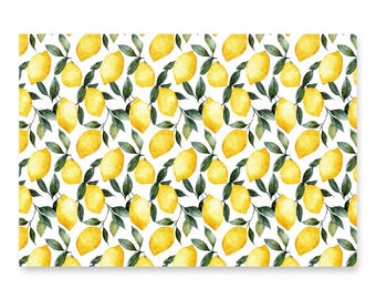 Citronpappersark, presentpapper med citrusfruktmönster, set om 3