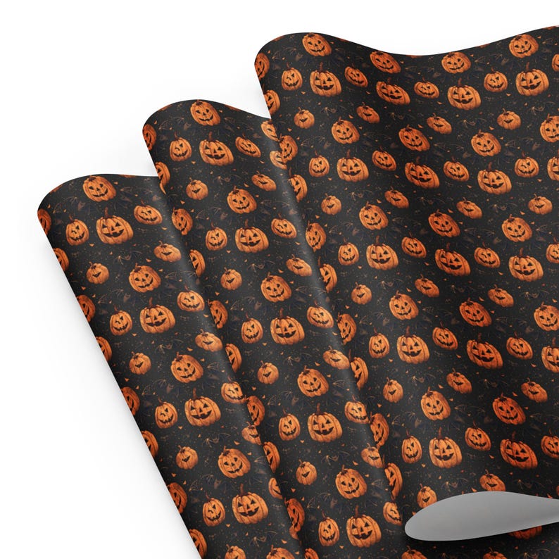 Halloween Wrapping paper sheets, Pumpkin & Bats Halloween Wrapping Paper