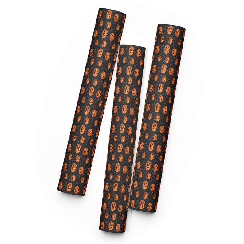 Halloween Wrapping paper sheets, Pumpkin & Bats Halloween Wrapping Paper