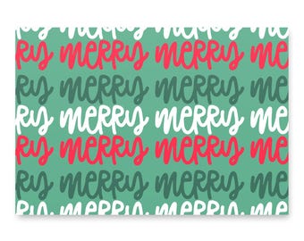 Blågrönt julklappspapper - Merry Design, set om 3
