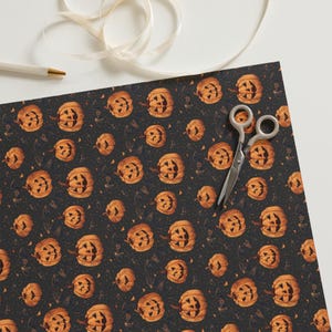 Halloween Wrapping paper sheets, Pumpkin & Bats Halloween Wrapping Paper