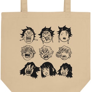 Anime Trio Funny - Beige - Eco Tote Bag