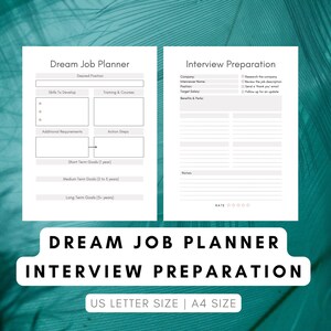 Dream Job Planner and Interview Notes Tracker Template - Career Change Printable PDF - Interview Preparation