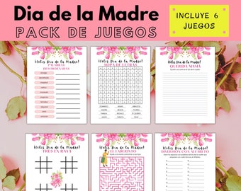 Dia de la Madre Juegos y Actividades en Español - Mother's Day Games & Activities Spanish Bilingual - Sopa De Letras, El Laberinto