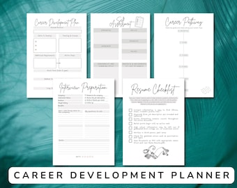 Career Development Planner, Resume Checklist, Interview Notes Tracker, Job Search | Interview Questions Preparation |  Career Change