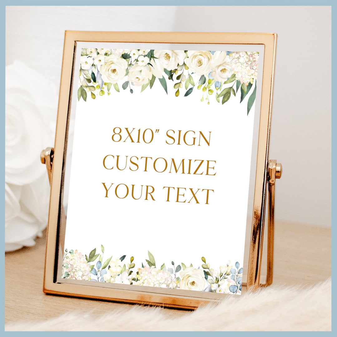 Customize Printable Sign Wedding Custom Sign Printable Template, Personalize and Customize Your ...