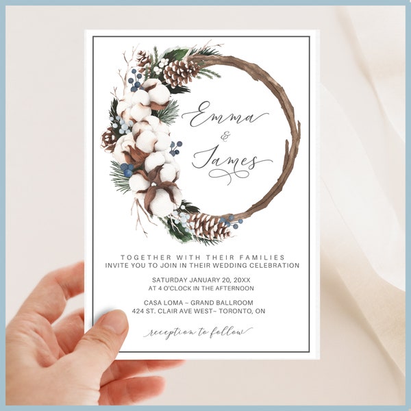 Winter Wedding Invitations Etsy UK