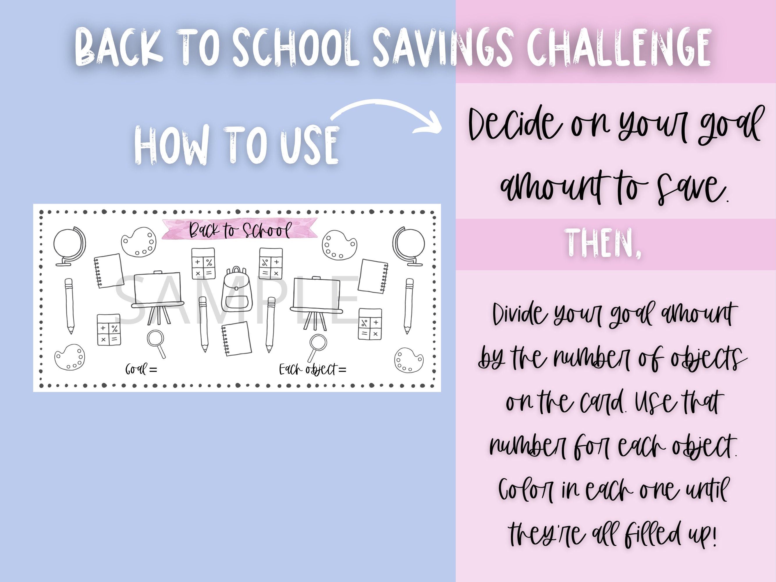 Back to School Savings Challenge Savings Tracker Printable - Etsy