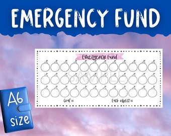 Emergency Fund Savings Challenge | Savings Tracker | Printable | A6 Size | Cash Envelope Insert
