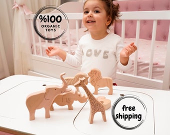 Jouets en bois pour enfants, Jouets animaux en bois, Animaux en bois, Jouets éducatifs, Jouets pour enfants, Jouets en bois pour bébés, Casse-tête en bois