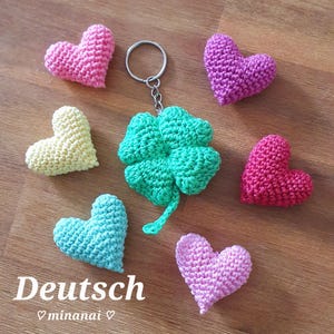 Cloverleaf with Heart Crochet Pattern - PDF German