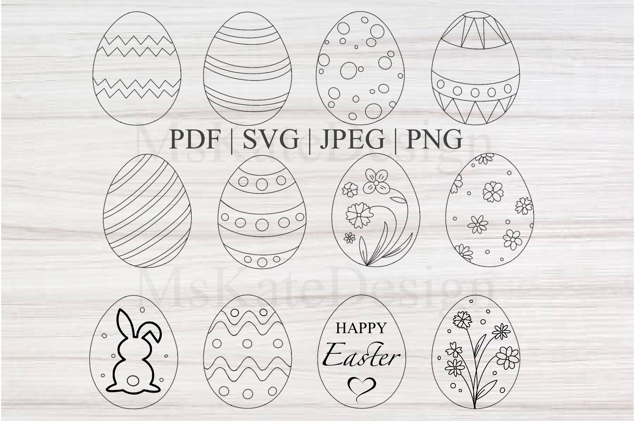 Svg Pdf Png Jpeg 12 Easter Eggs Bundle | Eggs Svg Bundle | Laser Ready ...
