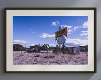 Route 66 Road Stop Print, Native Wall Art, Abandoned Americana Travel Photography