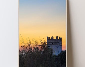 Mykonos Sunset Print, Aegean Sea, Greek Coastal Wall Art