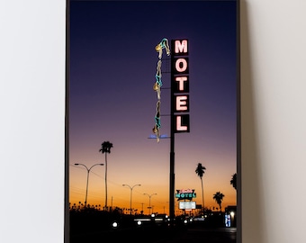Starlite Motel Print, Vintage Neon Sign wall art, Arizona Photography