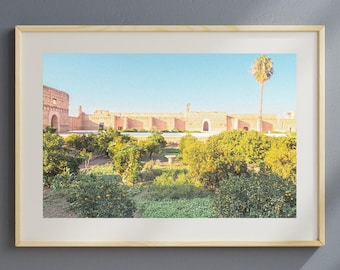 Morocco Palace Print, Moroccan Gardens Wall Art, Historic Ruins Photography, Marrakech Decor