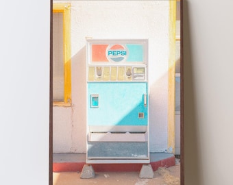 Vintage Pepsi Fine Art Print, Old School Soda Machine, Retro Americana Wall Art