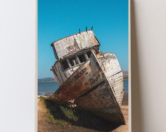 Point Reyes Shipwreck Photo Print, California Coastal Wall Art