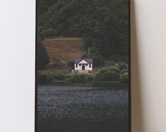 Gothic Church Print, Moody Bosnian Chapel Wall Art, Atmospheric Decor