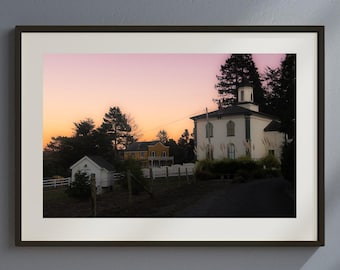 The Birds Schoolhouse Photo Print, Hitchcock Film Landmark, Bodega Bay Decor