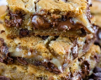 Homemade Peanut Butter Cup Gooey Cookie Bars | Pdf Recipe | Download