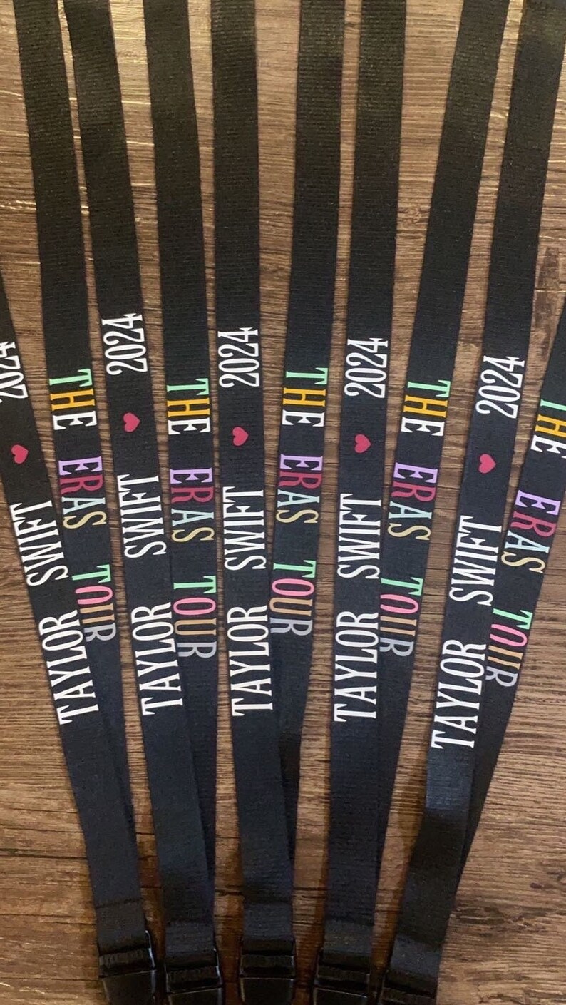 Custom Long Lanyard – Light Blue Or Wine Red – Modern Font Text Print – Personalized Name Badge Holder