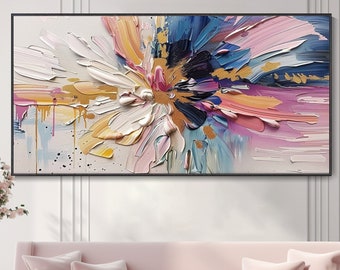 Abstract Flower Thick Texture Oil Painting Hand-painted Creative Patterns Modern Art Decor Painting Bedroom Decor Personalized Birthday Gift