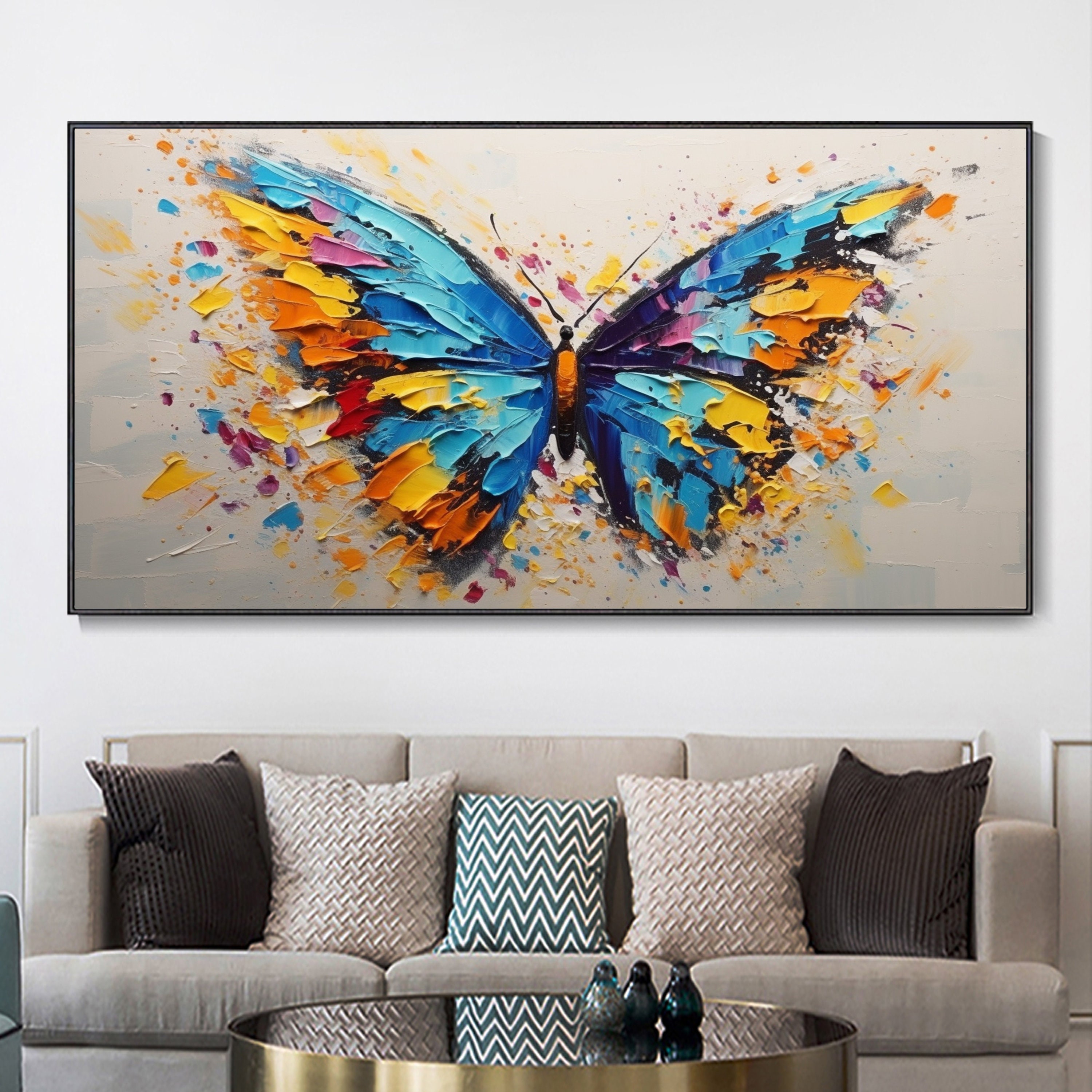 Original Textured Butterfly Oil Painting Abstract Colorful - Etsy