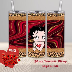 Emballage pour gobelet Droit et conique,Tumbler BettyGirl,BettyBoop,PNG sublimation,Tumbler 20oz,cartoon,dessin animé,digital file