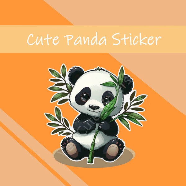 Cute Panda sticker png file | Laptop sticker | cute animals | Water bottle sticker