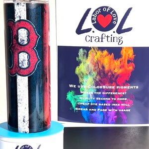 20 Oz Skinny | Boston Red Sox Sports Tumbler | Color-Sure Pigment | Vintage & Grunge Inspired