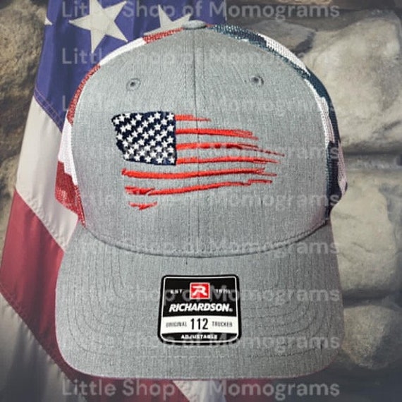 Embroidered American Flag Hat - Richardson 112 Snapback